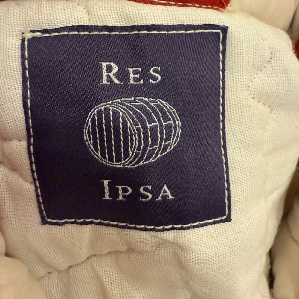 Res Ipsa Aspen OOAK Repurposed Red and White Quilted Jacket sz M - Picture 6 of 9